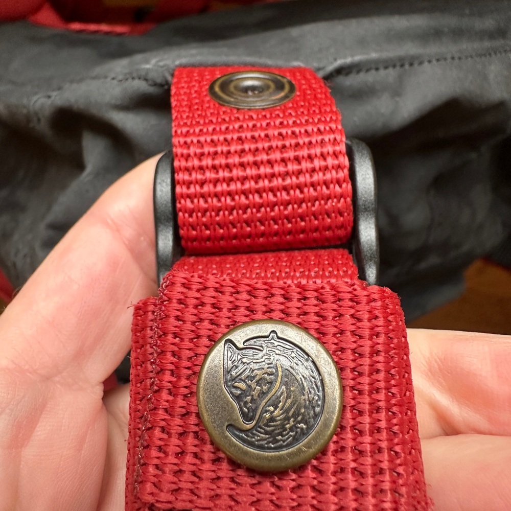 Fjallraven Kånken Dark Gray and Red Mini Backpack - Picture 9 of 12